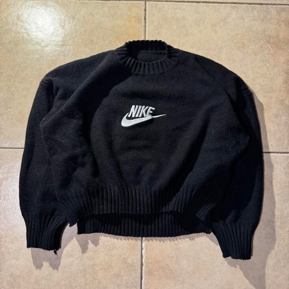 Black sweater with white logo Size M in womens